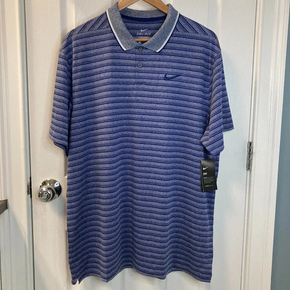 NWT Nike Dri-Fit Striped Polo Size XL
